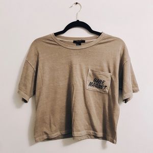 Forever 21 Embroidered “Babe Magnet” Crop Top